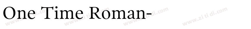 One Time Roman字体转换